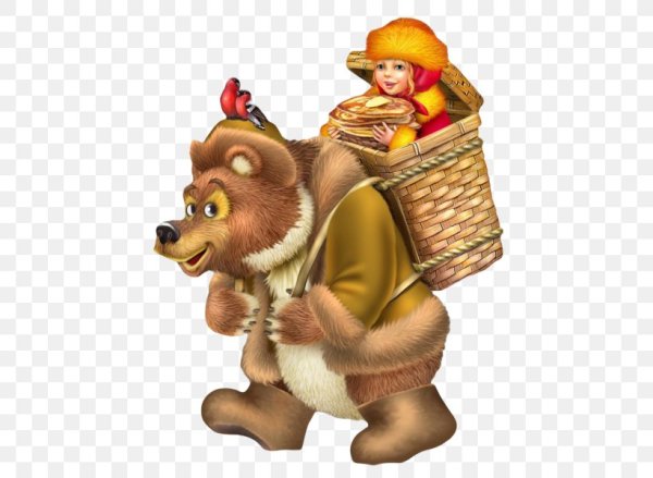 Сказочный медведь на прозрачном фоне