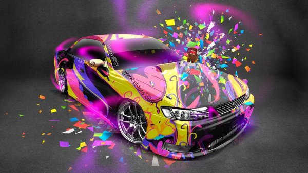 Машина в ярких цветах