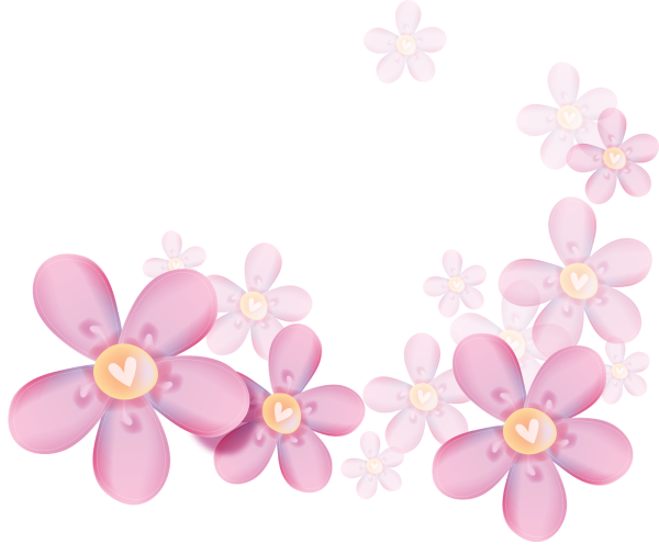 Цветочки на прозрачном фоне