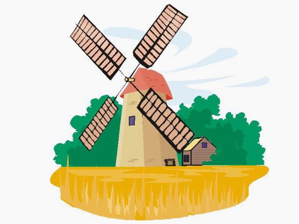 Ветряная мельница детская вектор