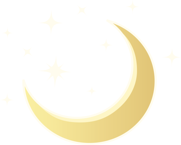 Месяц и звезды на прозрачном фоне