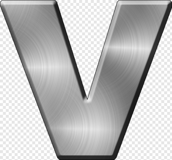 Серебряная буква v