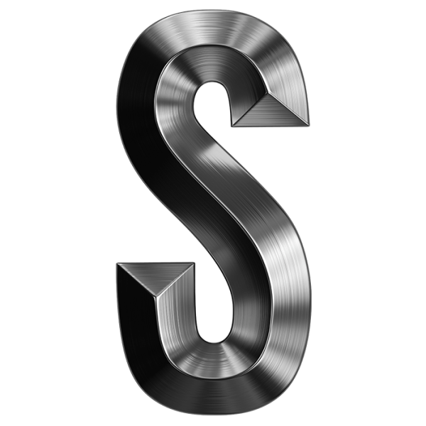 Буква s из металла