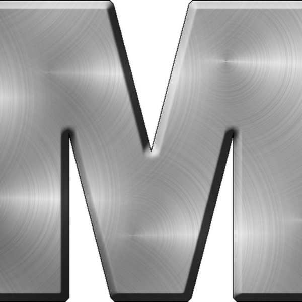 Металлическая буква м