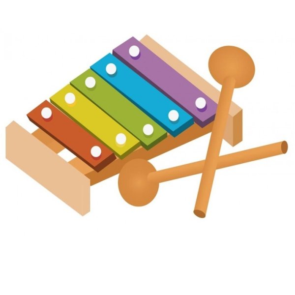 Ксилофон детский на белом фоне
