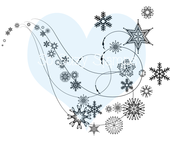 Узор из снежинок на прозрачном фоне