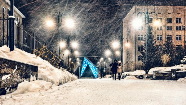 Зимняя Пурга в городе