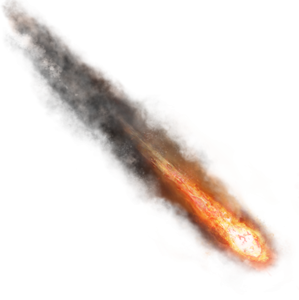 Комета на белом фоне