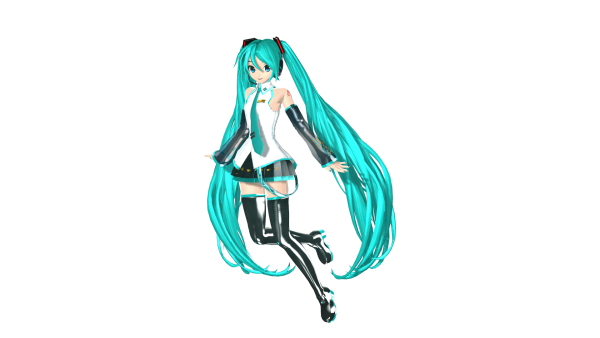 Hatsune Miku на прозрачном фоне