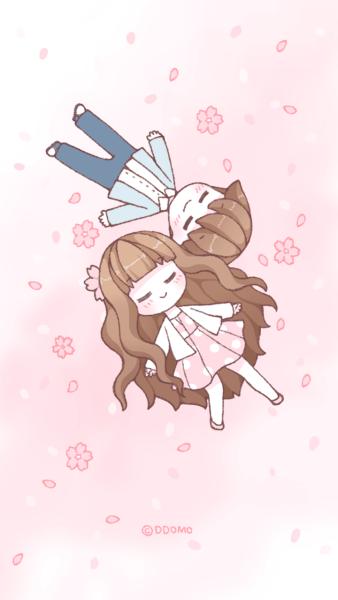 Милые обои в стиле аниме