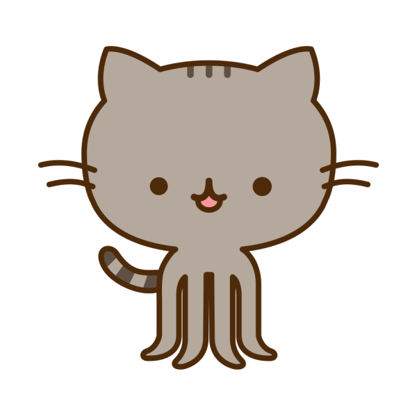 Милые котики на прозрачном фоне