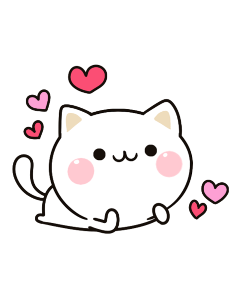Котик с сердечком арт