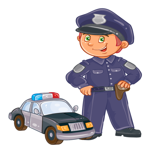 Полицейский для детей на прозрачном фоне