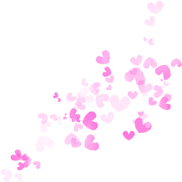 Нежные сердечки на прозрачном фоне