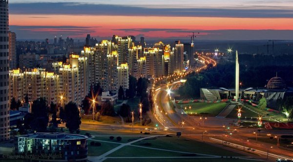 Ночной Минск с высоты