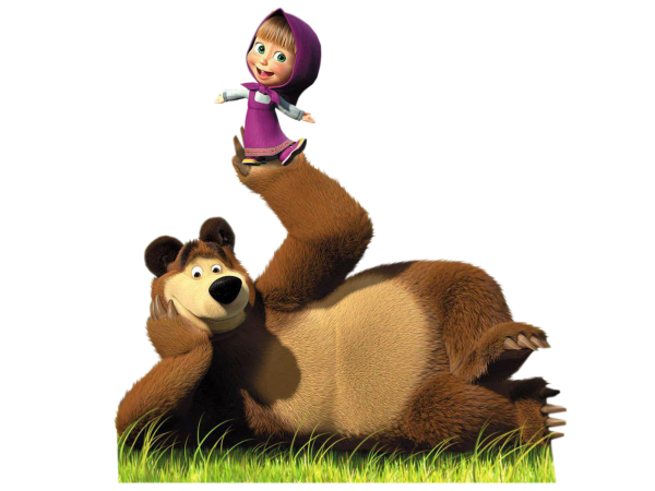 Маша и медведь gif на прозрачном фоне