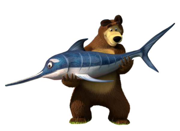 Медведь с рыбой