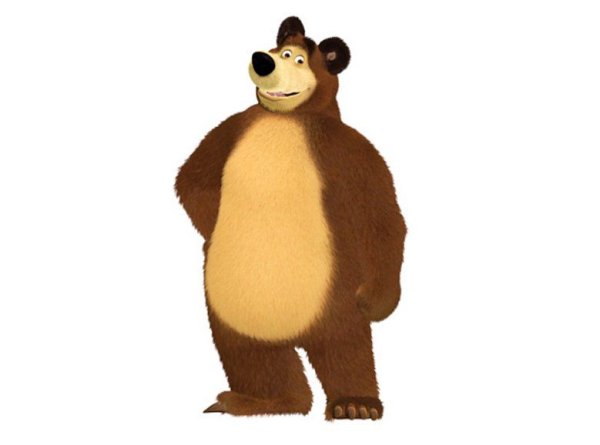 Маша и медведь Миша на белом фоне