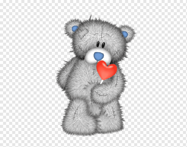 Серый мишка с сердечком