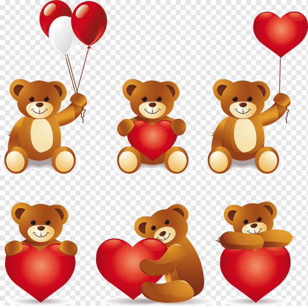 Мишка с сердечком вектор