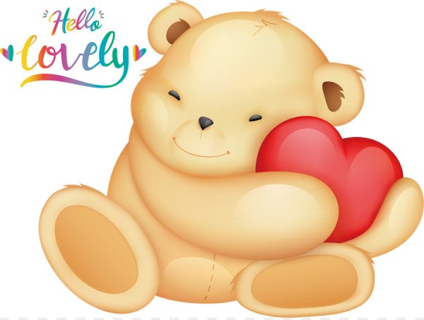 Милый мишка на прозрачном фоне