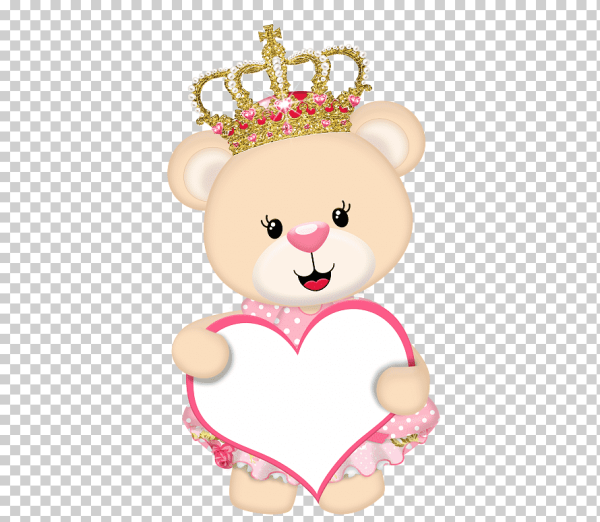 Мишка с сердцем на прозрачном фоне