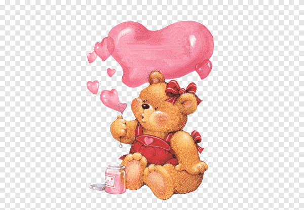 Мишка с сердечком без фона