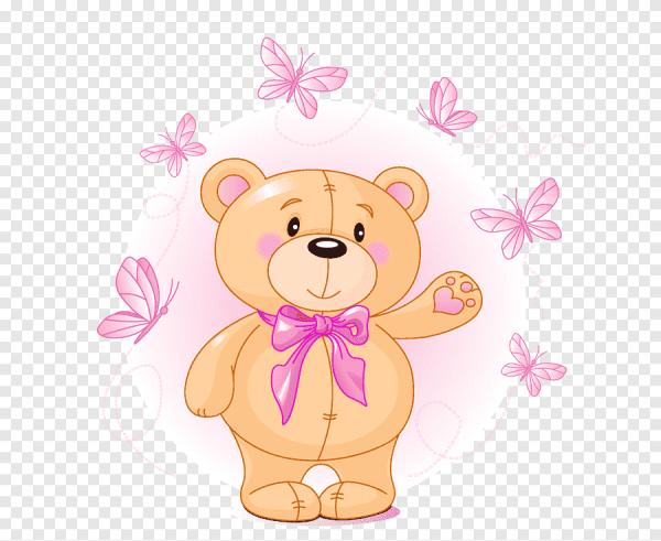 Медвежонок с цветами вектор