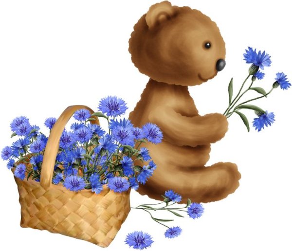 Плюшевый Медвежонок с незабудками