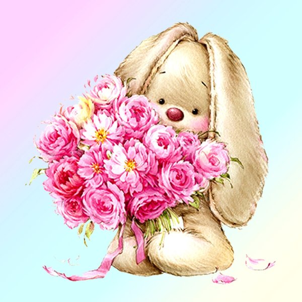 Зайчик с цветочком