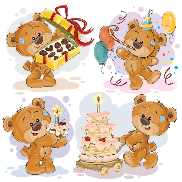 Мишка мультяшный с днем рождения
