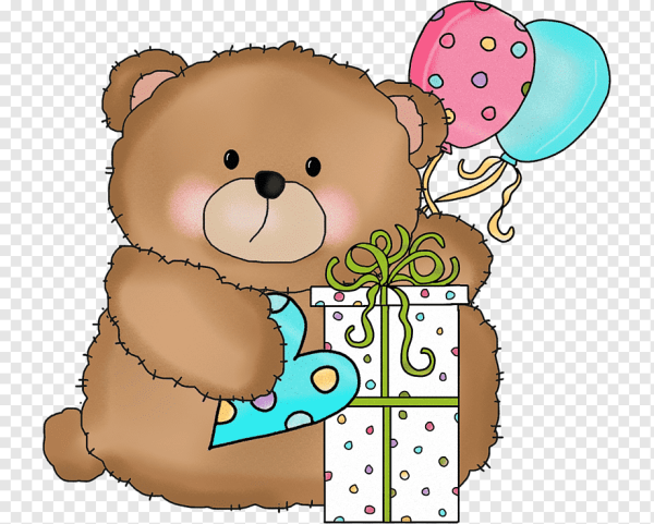 Открытка на др Медвежонок детский