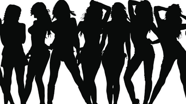 Силуэт группа девушек