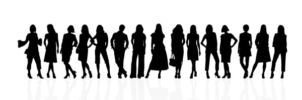 Толпа людей в ряд