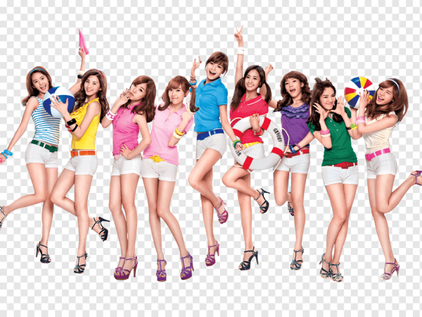 Группа девушек на белом фоне