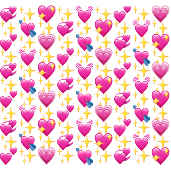 Много смайликов сердечек