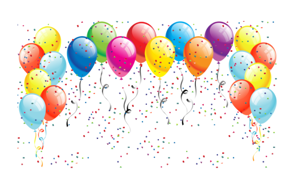 Воздушные шарики на прозрачном фоне