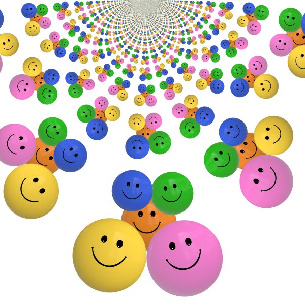 Много смайликов на белом фоне