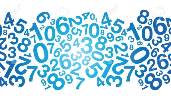 Много цифр на белом фоне