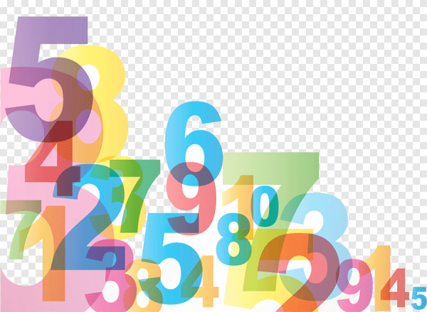 Математические цифры на прозрачном фоне