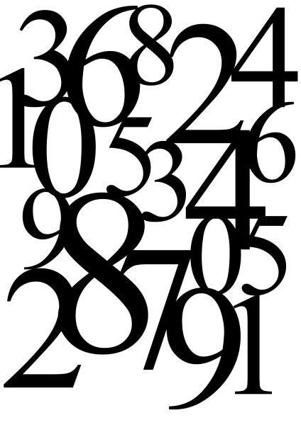 Много цифр на белом фоне