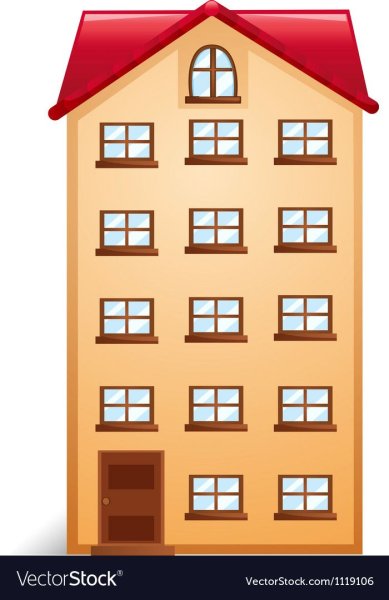 Домик с окнами многоэтажка для детей