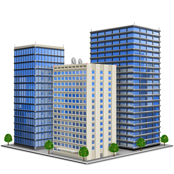 Многоквартирный дом на белом фоне