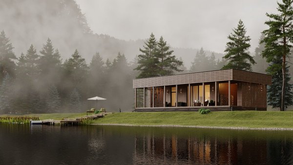 Модульный дом в лесу