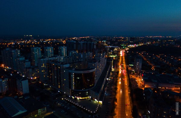 Ночной город Самара Московское шоссе