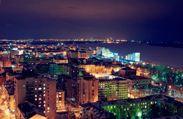 Ночная зимняя Самара