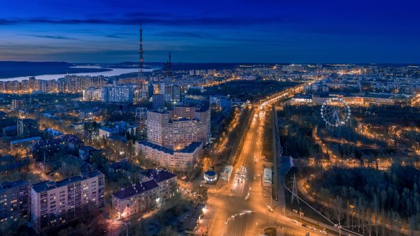 Ночная Самара с высоты птичьего полета