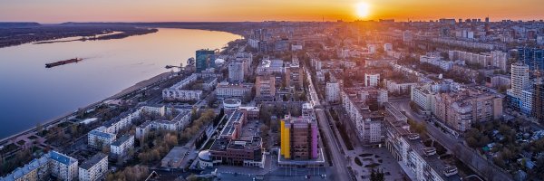 Панорама Самары с Волги