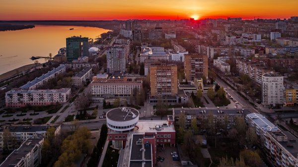 Самара набережная с высоты