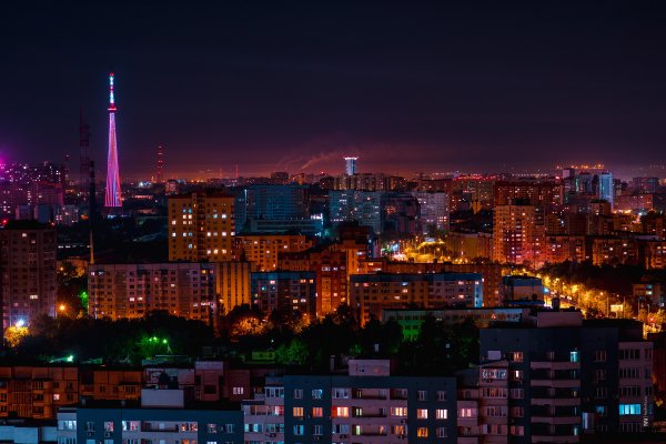 Город Самара ночью